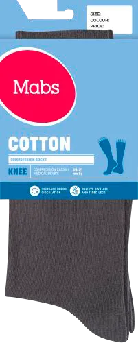 Mabs Cotton Knee Grey XXL 1 par