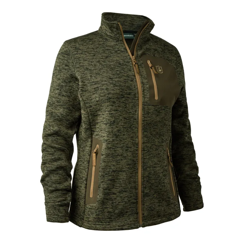 Deerhunter Lady Sarek Stickad jacka dam - 42 - Olive night melange
