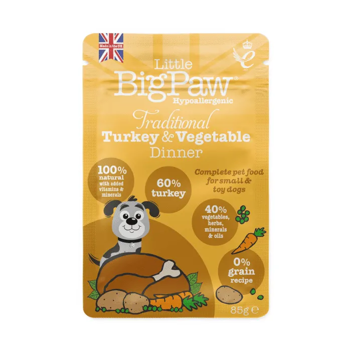 Little BigPaw Traditional Turkey & Vegetable Dinner 12x85g