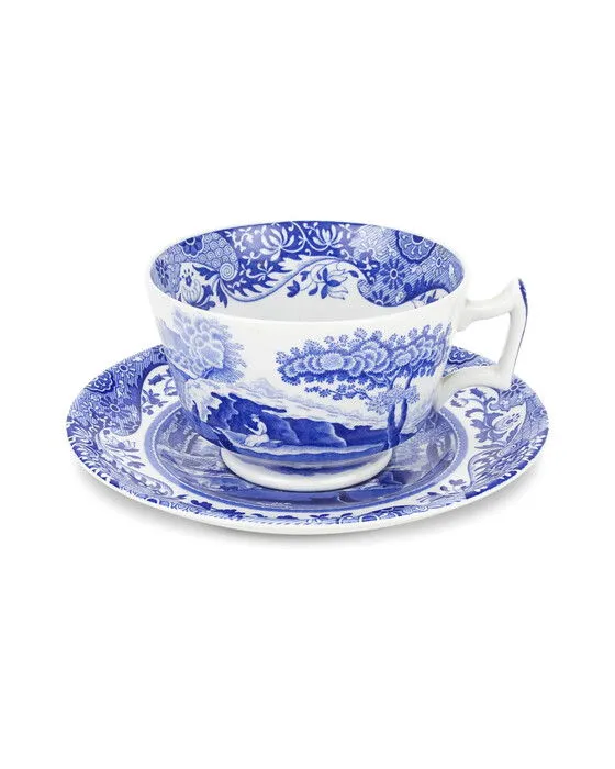 Spode Blue Italian frukostkopp med fat 28 cl