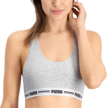 Puma BH Iconic Racer Back Bra Grå Large Dam