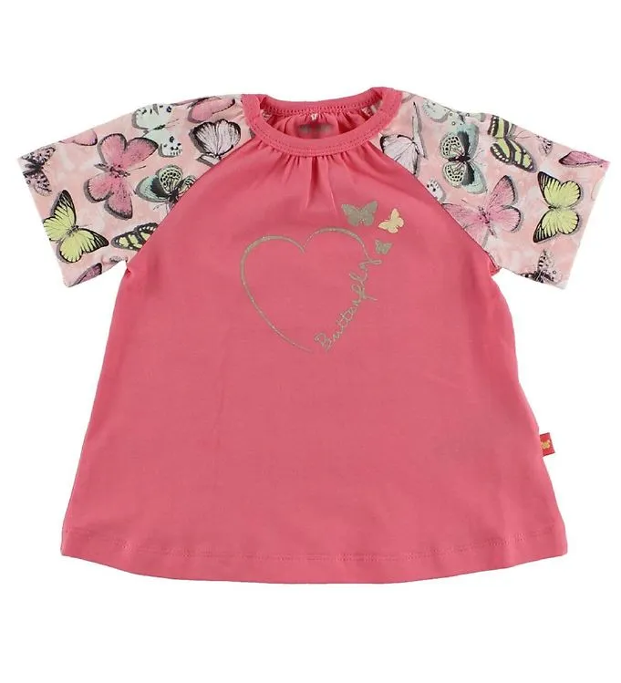 Me Too T-shirt - Rosa m. Fjärilar