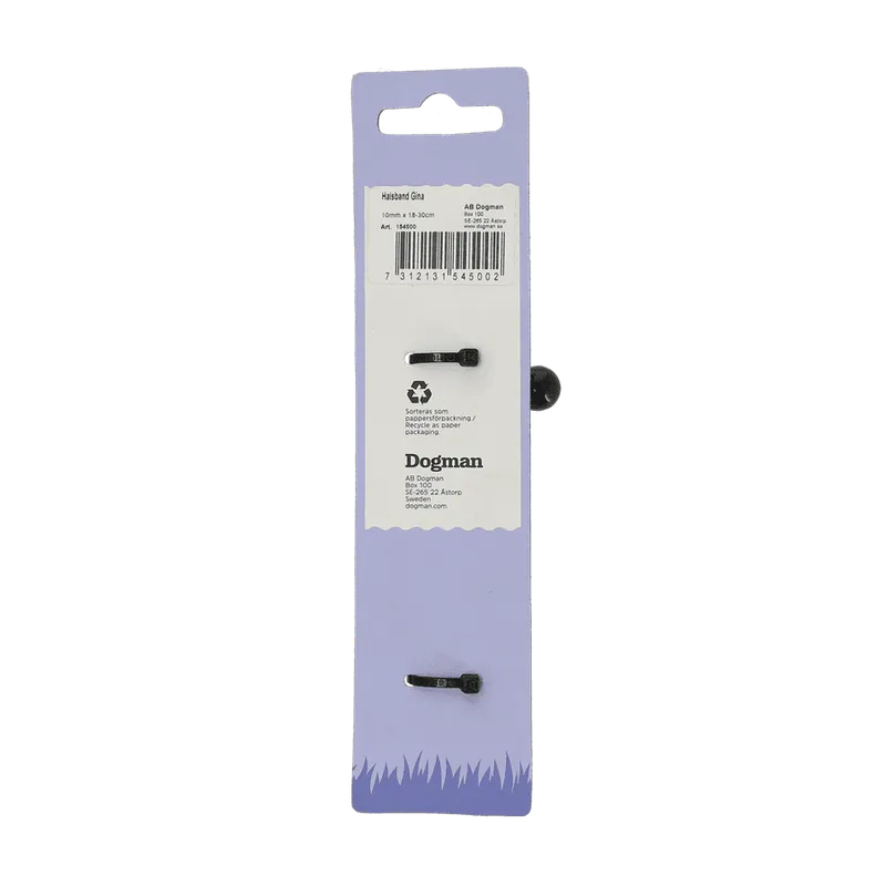 Dogman Katt halsband Gina med Cat Safe-mekanism och Bjällra Svart 30cm
