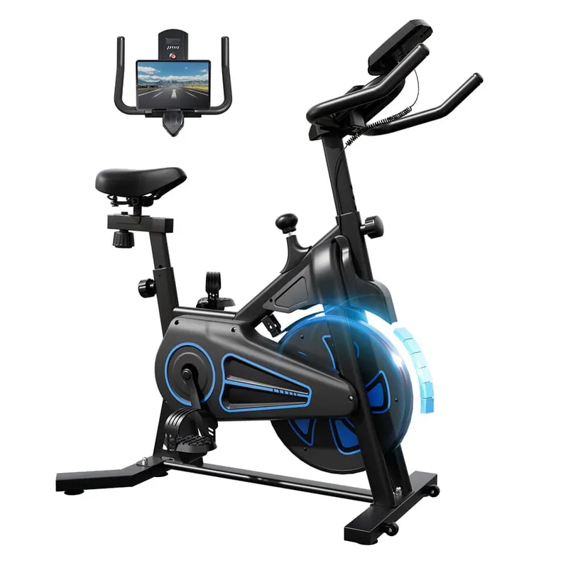 Formill QK116C magnetisk motionscykel, 6kg svänghjul, LCD-skärm, iPad-stativ; Maximal lastkapacitet på 130 kg; hushåll tyst fitness cykel