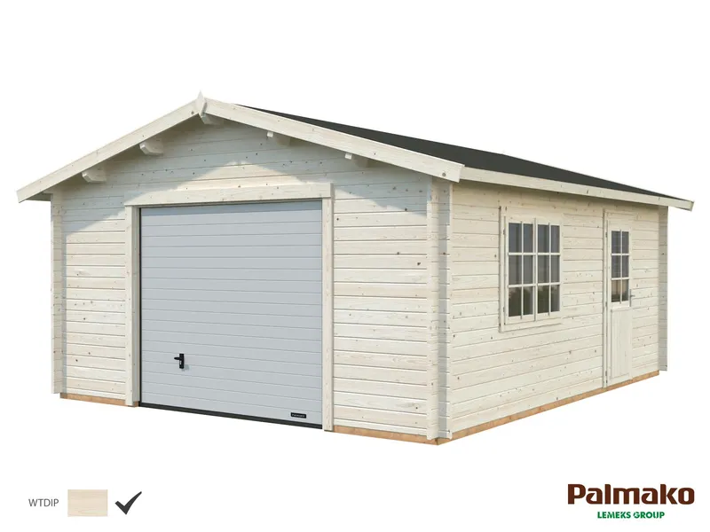 Palmako Roger Garage 24,8 m²/inv. 23,9 m², med port, impr. natur (#2969)