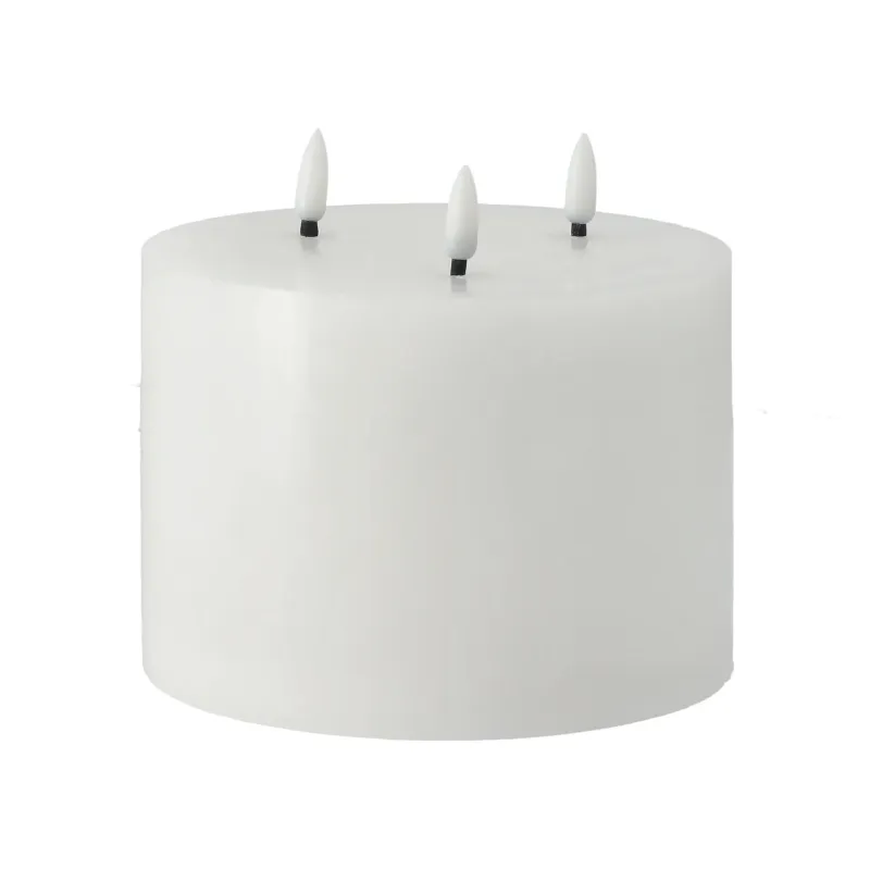 Scandi Essentials Bright Melt blockljus LED 3 vekar 13 cm Vit