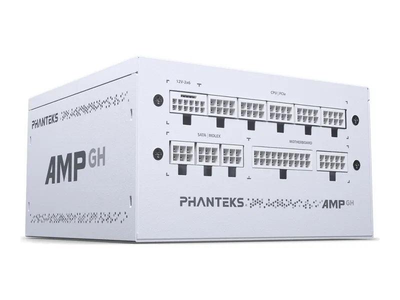 Phanteks AMP GH 850 – Nätaggregat (intern) – helt modulär – ATX12V 3.1 – 80 PLUS Gold – AC 100-240 V – 850 Watt – vit