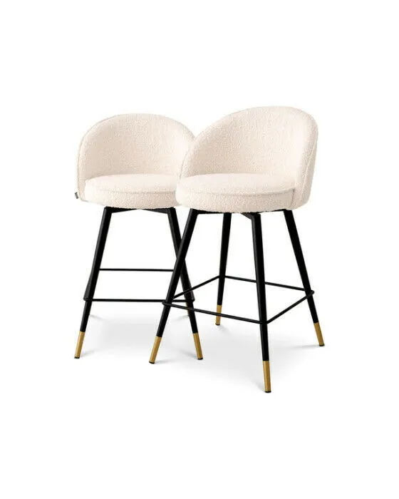 Cooper barstolar bouclé cream 2-set