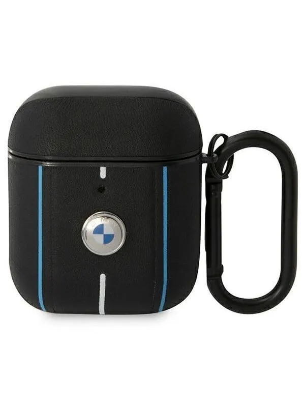 BMW Leather Color Lines Case for AirPods 1 / 2 - Black
