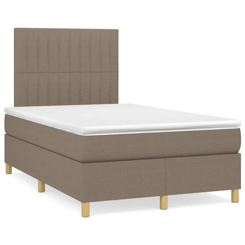 vidaXL Ramsäng med madrass & LED taupe 120×190 cm tyg (#1516)