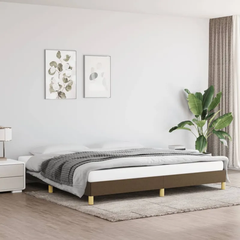 vidaXL Sängram utan madrass mörkbrun 200×200 cm tyg (#8942)