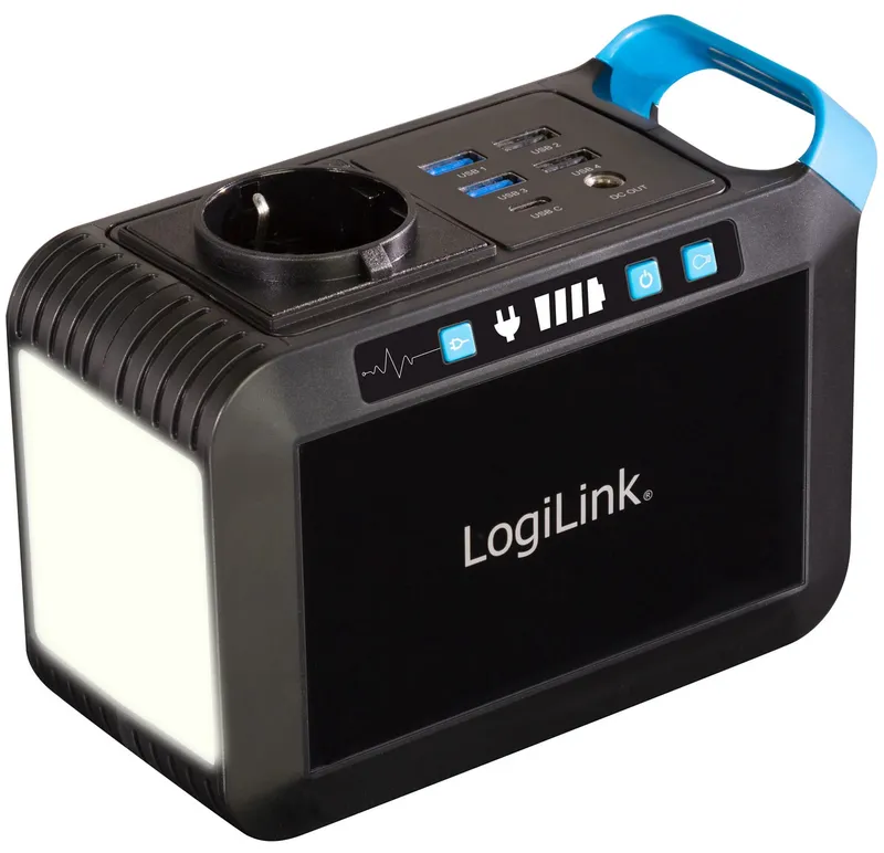 LogiLink PPS0080 portabel powerstation 80 W 24000 mAh, 7 utgångar