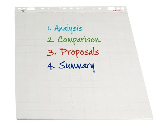 Esselte Standard - Flipdiagramblock - 550 x 750 mm - 50 ark - vitt - fyrkantig - multihålslaget