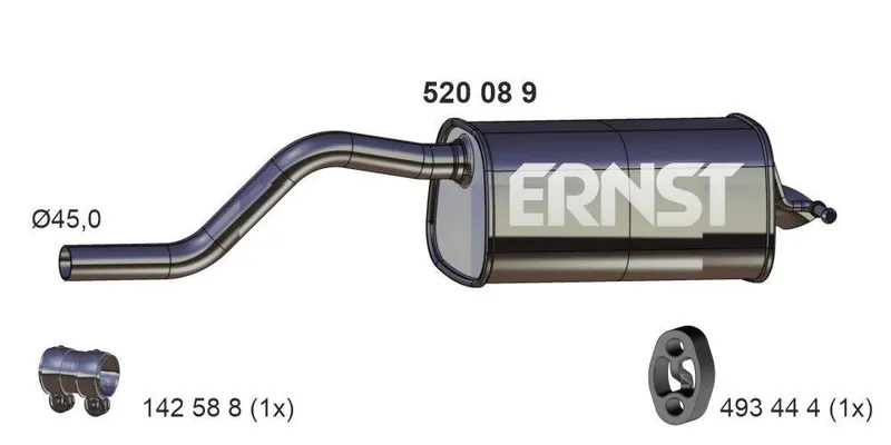 Bakre ljuddämpare ERNST 520089