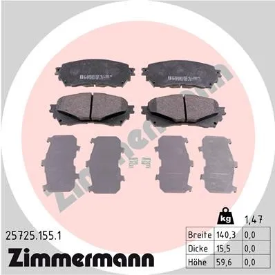 Bromsbelägg ZIMMERMANN 25725.155.1