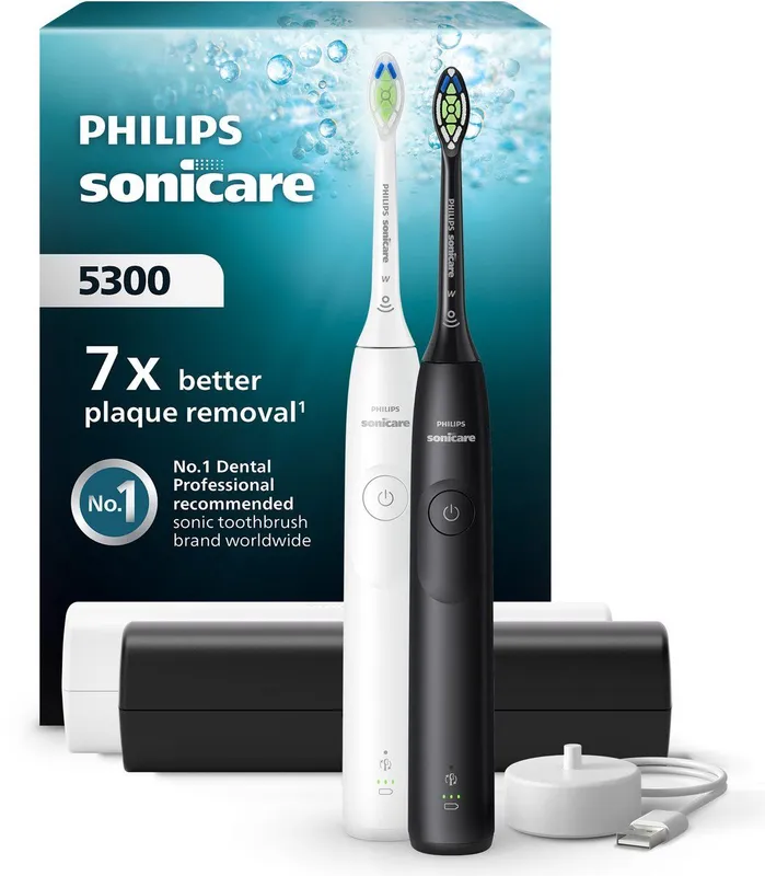 Philips Sonicare 5300 Laddningsbar sonisk tandborste HX7109/01 2-pack