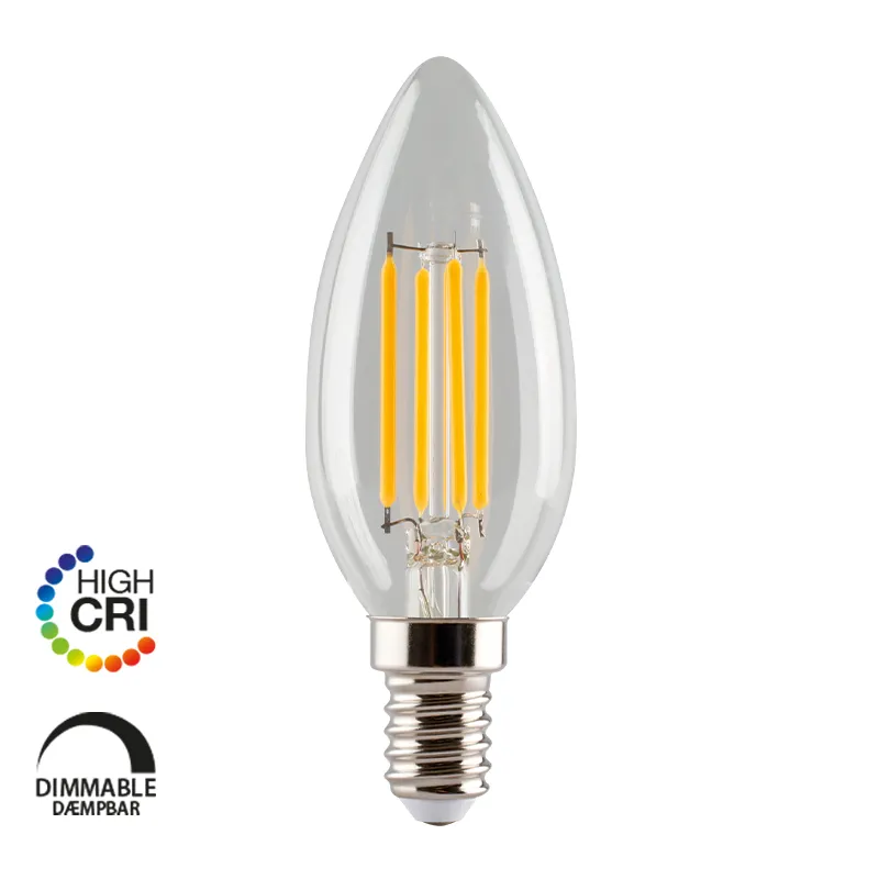 E3LIGHT LED Proxima B35 - E14, 4W, 470lm, 2700K, Dimbar, Klar, CRI90