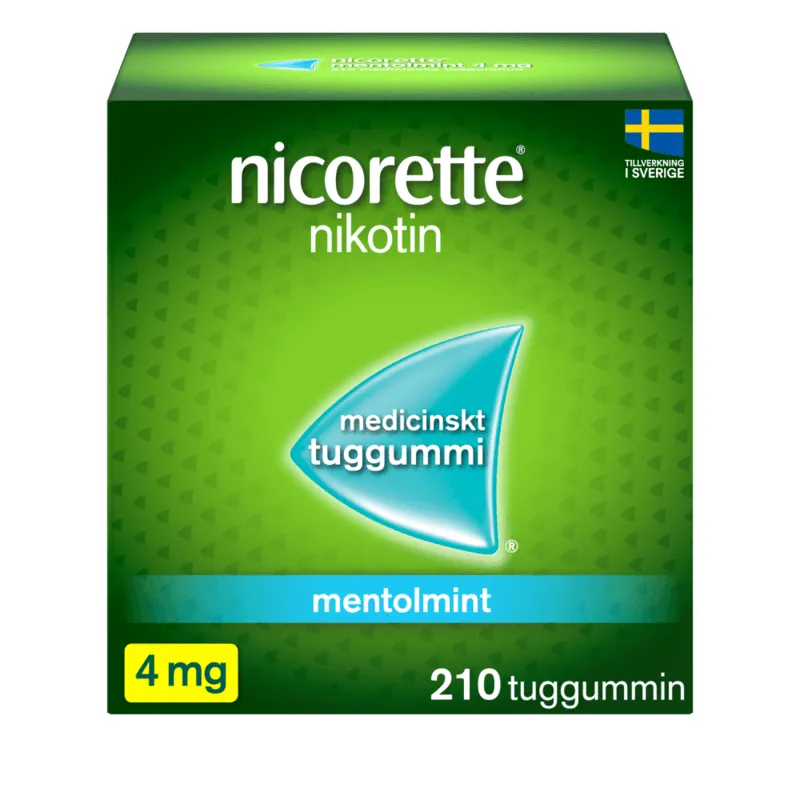 Nicorette Mentolmint, medicinskt tuggummi 4 mg 210 st