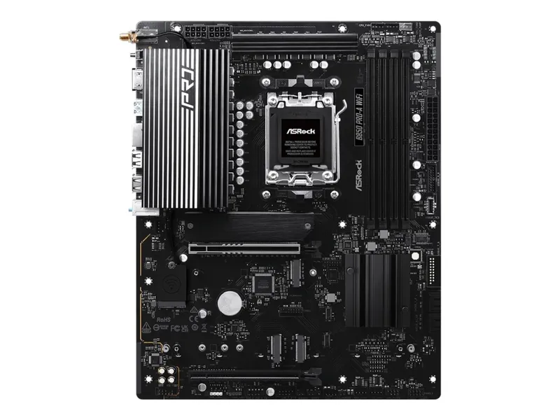 ASRock B850 Pro-A WiFi Moderkort - AMD B850 - AMD AM5 - DDR5 RAM - ATX