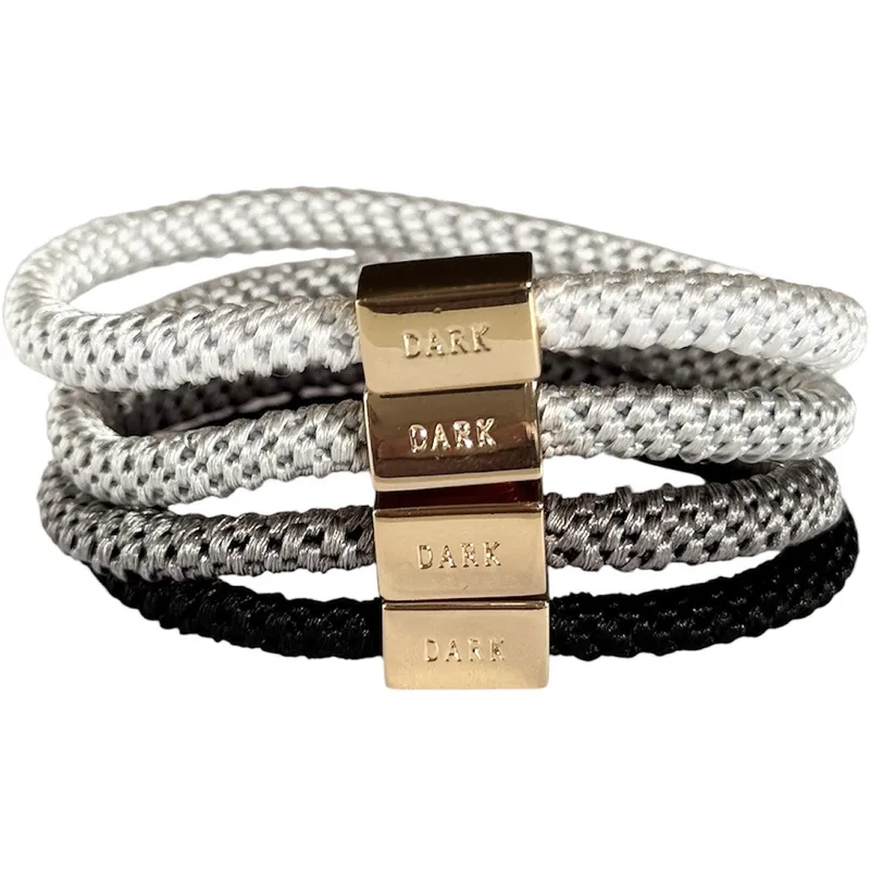 Dark Fat Hair Ties Thin Combo Grey Mix – 4 pcs