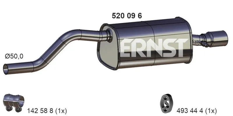 Bakre ljuddämpare ERNST 520096