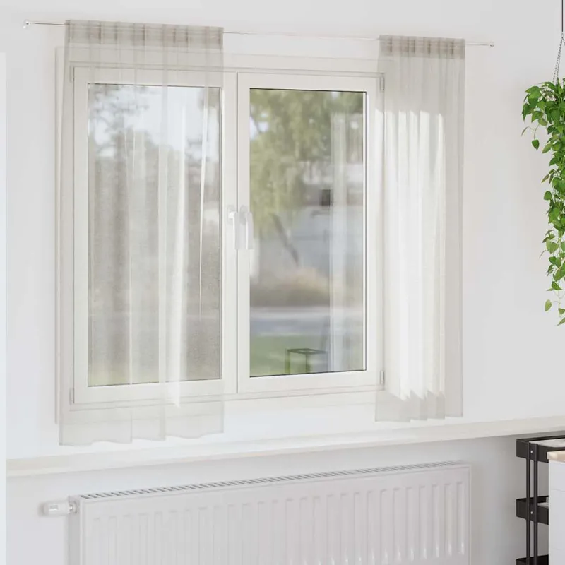 vidaXL Voile Gardin 2 st Kräm 175 x 140 cm Polyester (#1046)