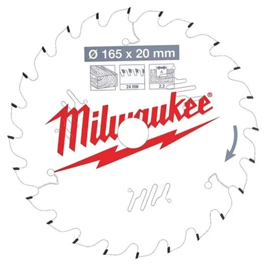 Milwaukee CSB P W Sågklinga 165×2,2×20 mm, 24T