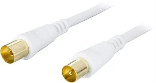 DELTACO antennkabel 100Hz 2m, ferritkärnor
