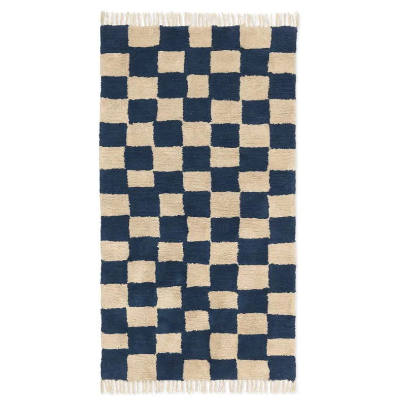 Ferm Living, Tvättbar Matta Mara Deep Blue