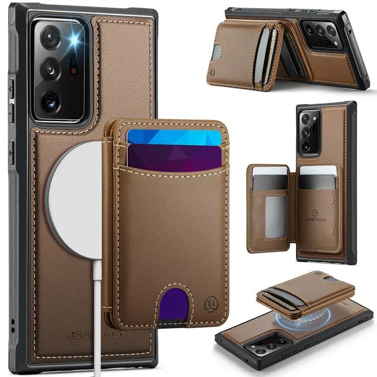 JEEHOOD Samsung Galaxy Note20 Ultra Fodral KonstLäder – Brun