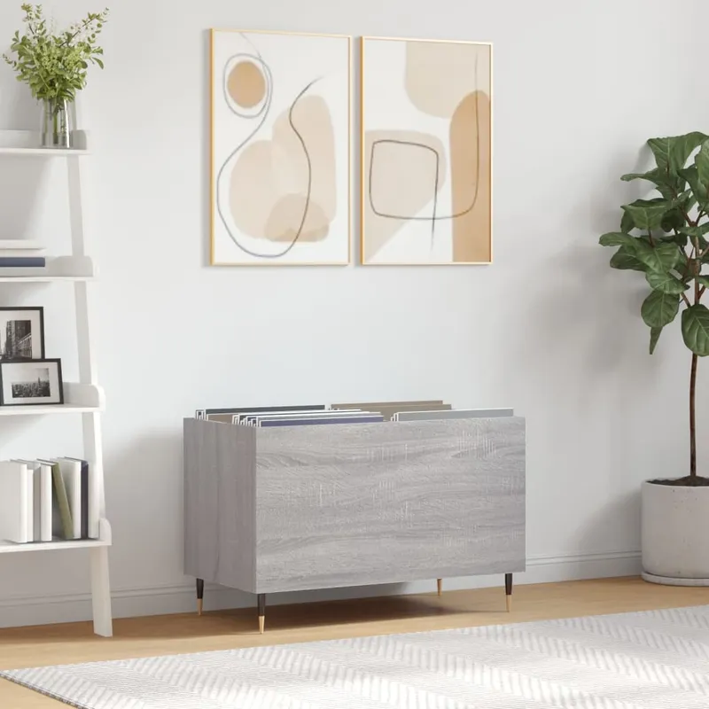 vidaXL Stereobänk grå sonoma 74,5x38x48 cm konstruerat trä