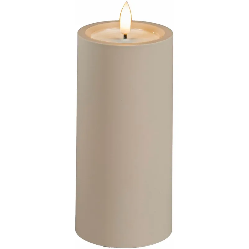 Blockljus KONSTSMIDE LEDtimer beige 15cm