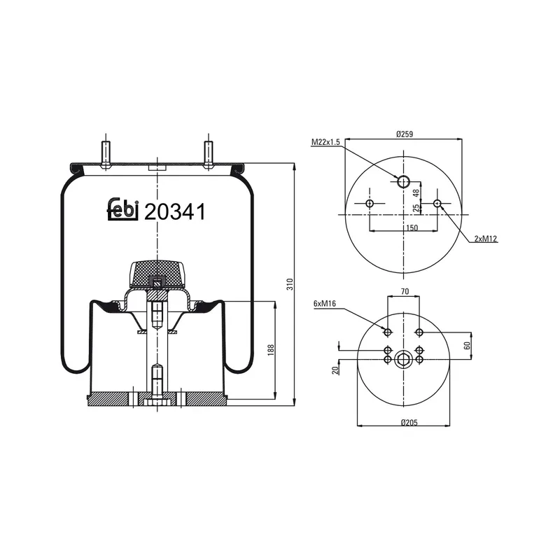Luftbälg FEBI BILSTEIN 20341