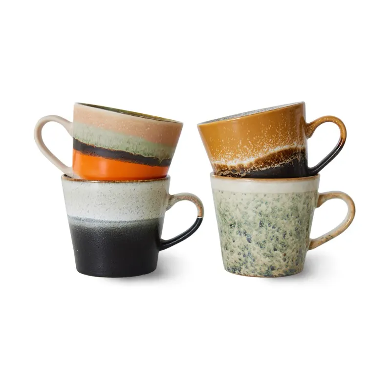 HKliving 70’s cappuccinomugg 4-pack Verve