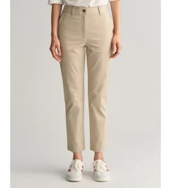 Gant för kvinnor. 4150261 Slim Fit Chino-byxor beige (38), Casual, Bomull