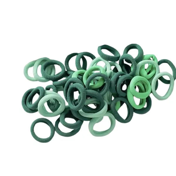 Elastiska hårsnoddar – Hårband – 100st – 20mm – Grön mix