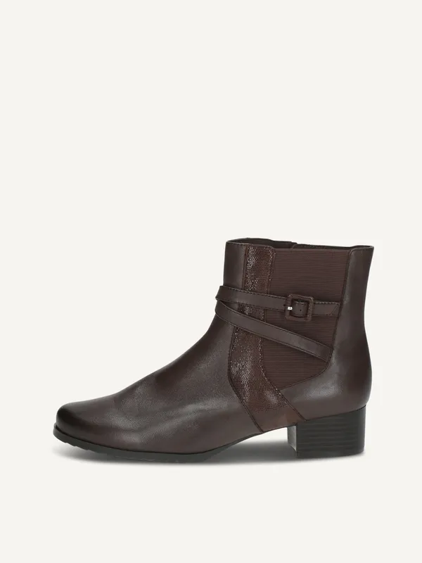 CAPRICE Bootie, brown, made of Leather and synthetic with Block heel, Size 40.5