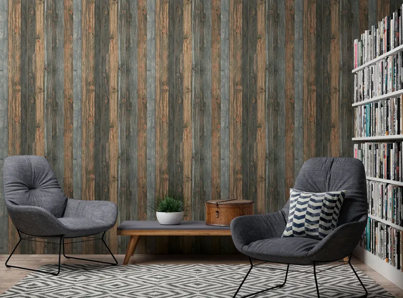 Living Walls Best of Wood´n Stone III T8612 Tapet grå/svart/brun