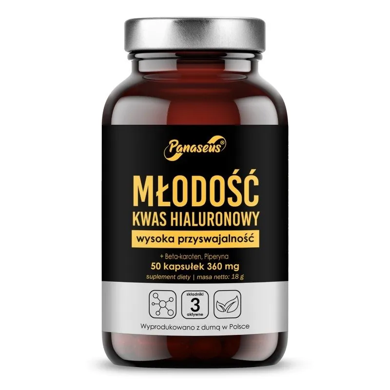 Panaseus – Ungdomlig Hyaluronsyra, 50 kapslar