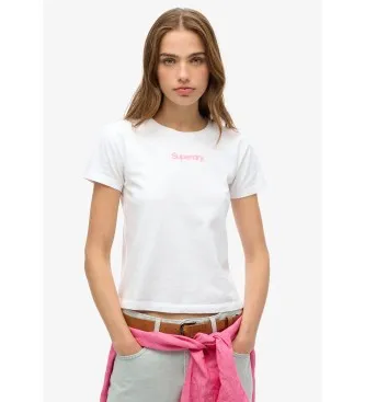Superdry för kvinnor. W1011635A T-shirt med Core City-logotyp i vitt (XS), Casual, Bomull, Kort ärm