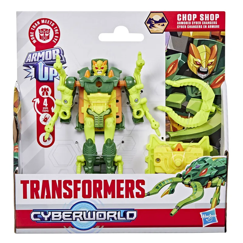 Transformers TRA Cyberworld 4in Figure Cyber Changer Armor Chop Shop