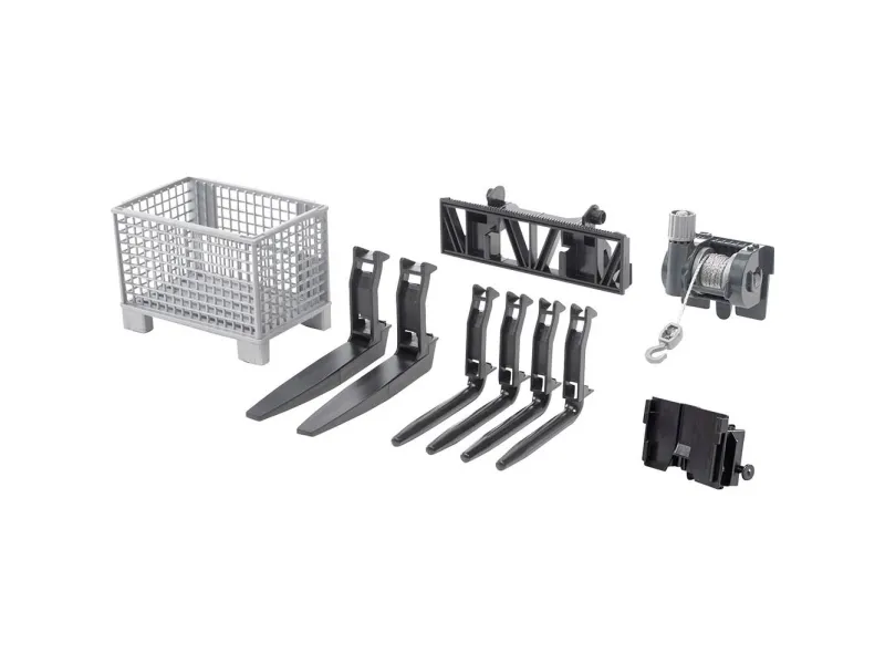 Bruder Accessories: Box-type pallet winch and forks f.frontloader