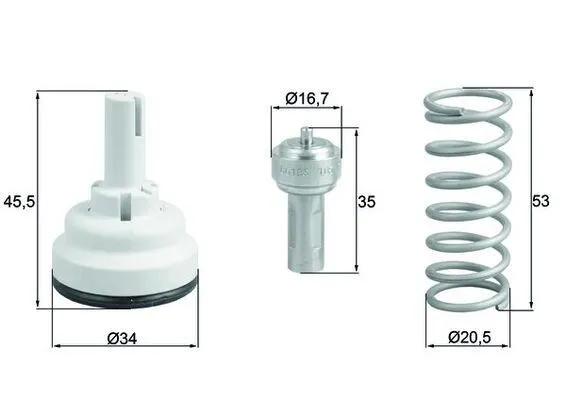 Termostat, kylvätska MAHLE TX 182 87D
