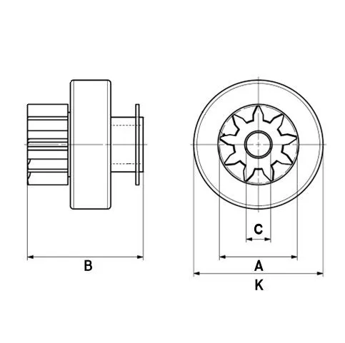 Frihjulsväxel, startmotor HC-Cargo F 032 237 776