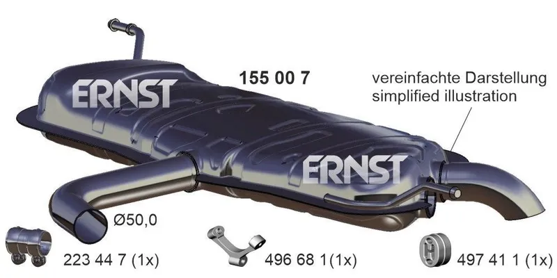 Bakre ljuddämpare ERNST 155007
