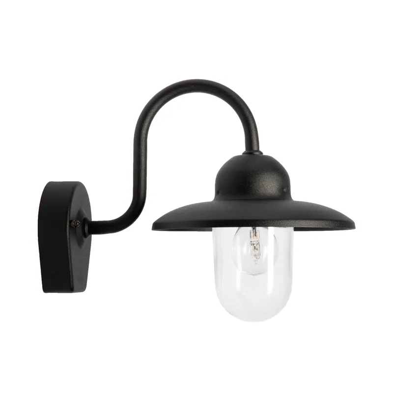 Westal Nisse Väggarmatur 300 x 230 mm, E27 Svart, klart glas
