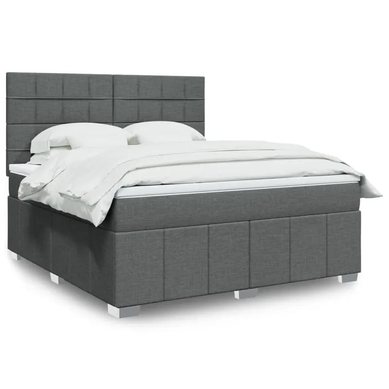 vidaXL Ramsäng med madrass mörkgrå 180×200 cm tyg (#9304)
