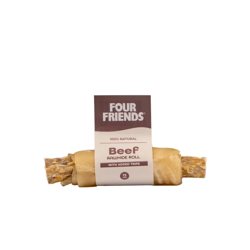 Natural Chews Beef Rawhide Roll with Tripe till Hund - 13 cm