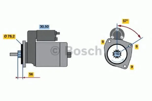 Startmotor BOSCH 0 986 016 190