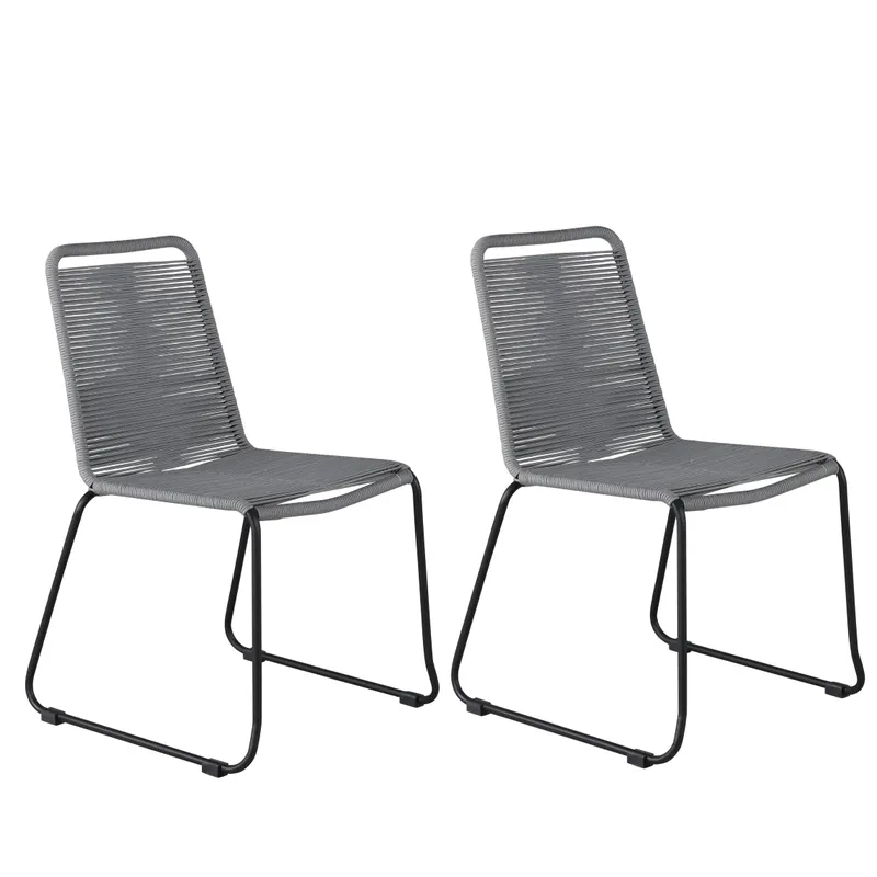 Venture Home Lindos 9323-013 Matstol 2-pack Svart/Grå